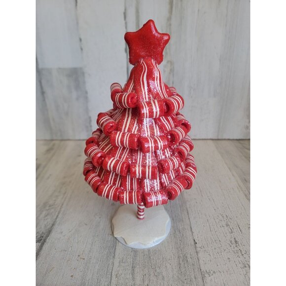 Holiday peppermint candy tree red star resin home decor Xmas - Picture 8 of 9
